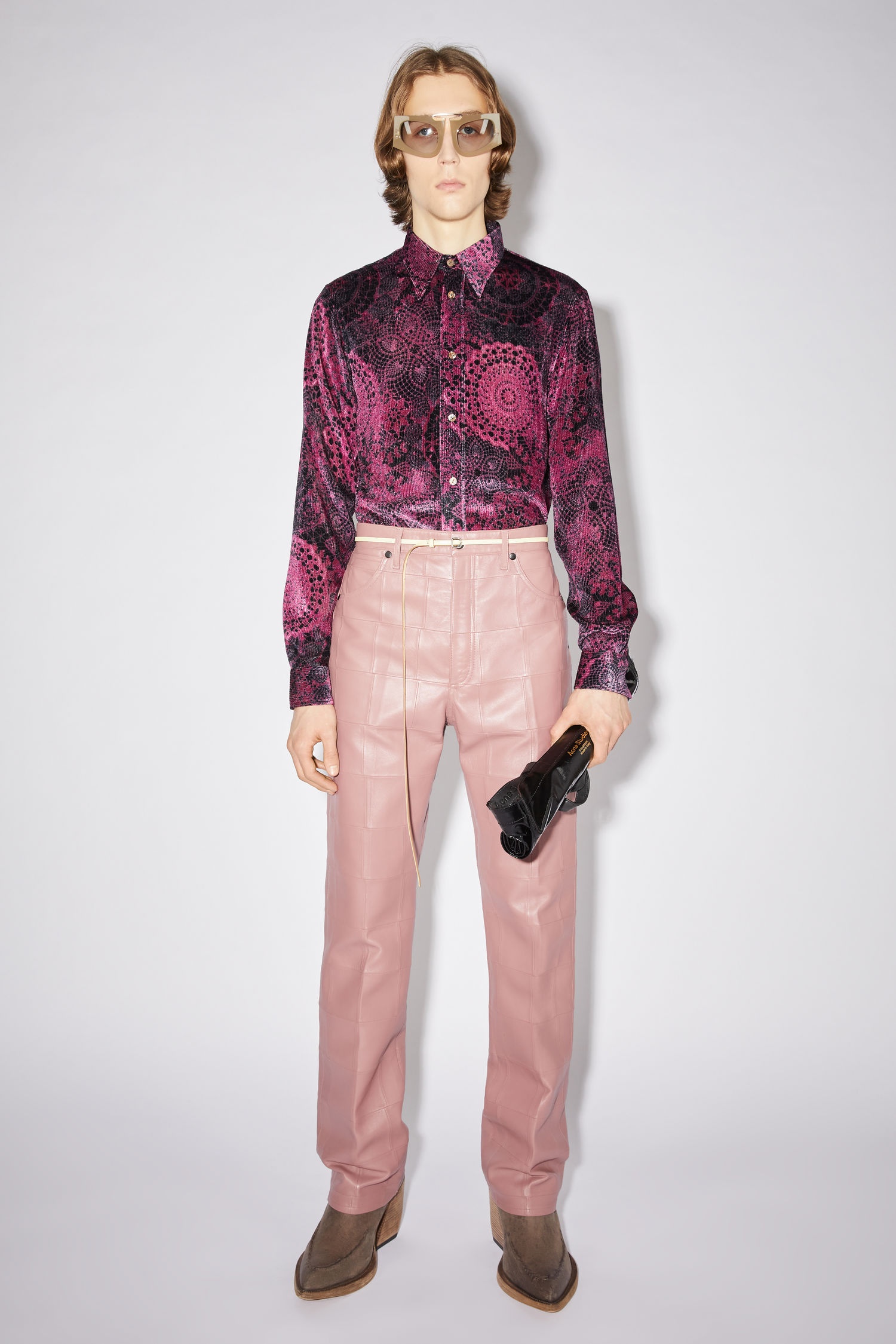 Patchwork trousers - Mauve purple - 2