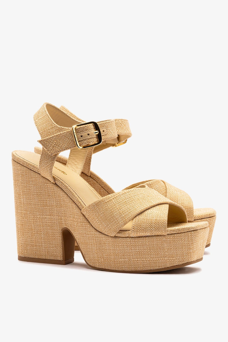 Cher Sandal In Beige Raffia 3