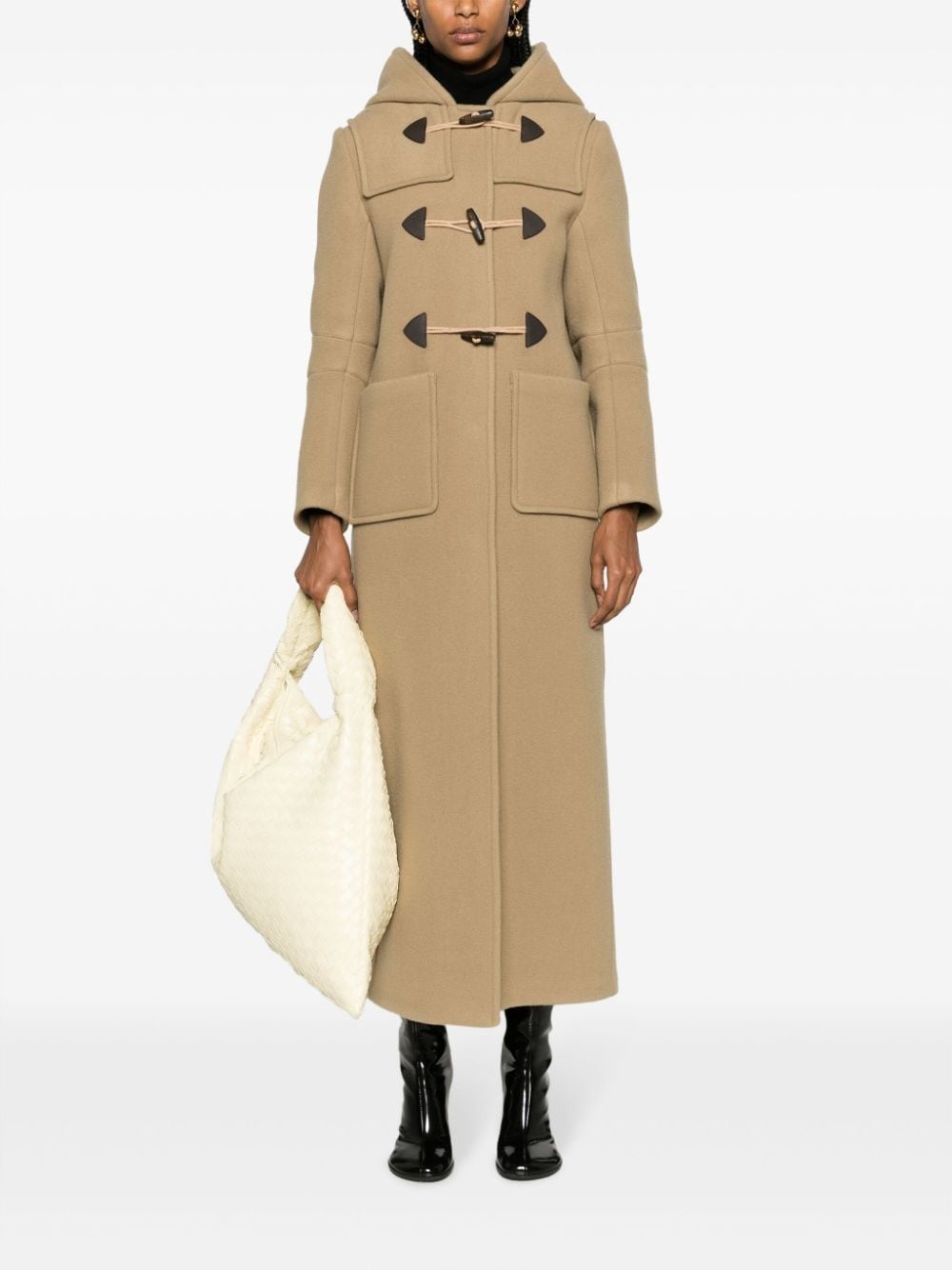 slouch-hood wool coat - 2