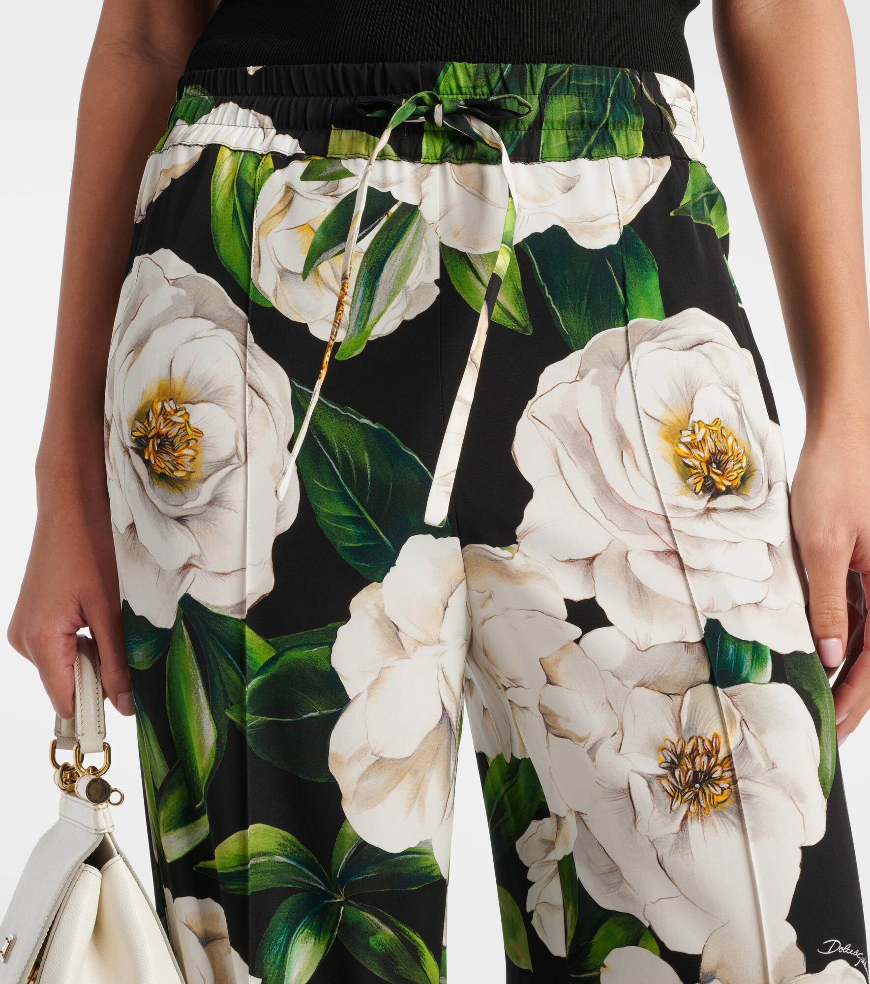 Floral silk-blend pajama pants - 4