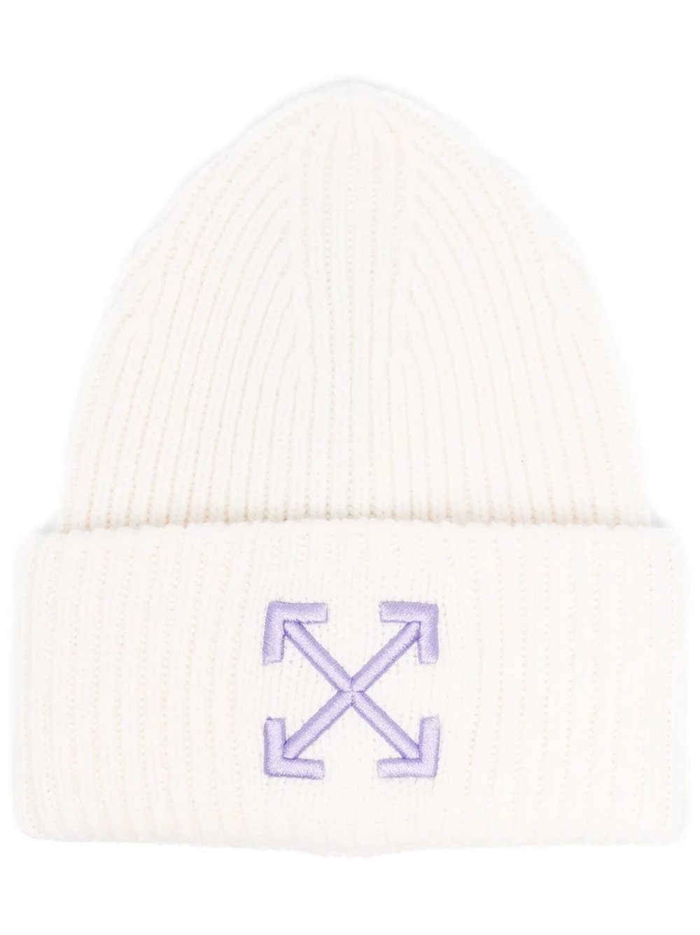 Arrows-motif ribbed-knit beanie - 1