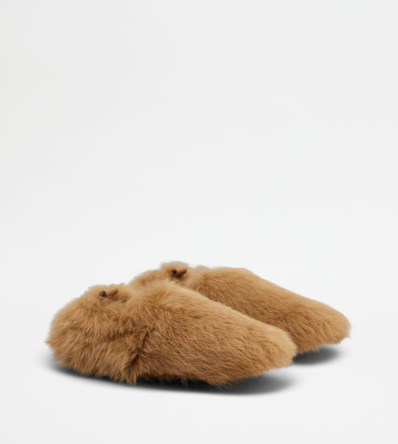 GOMMINO LOAFERS IN FUR - BEIGE 2