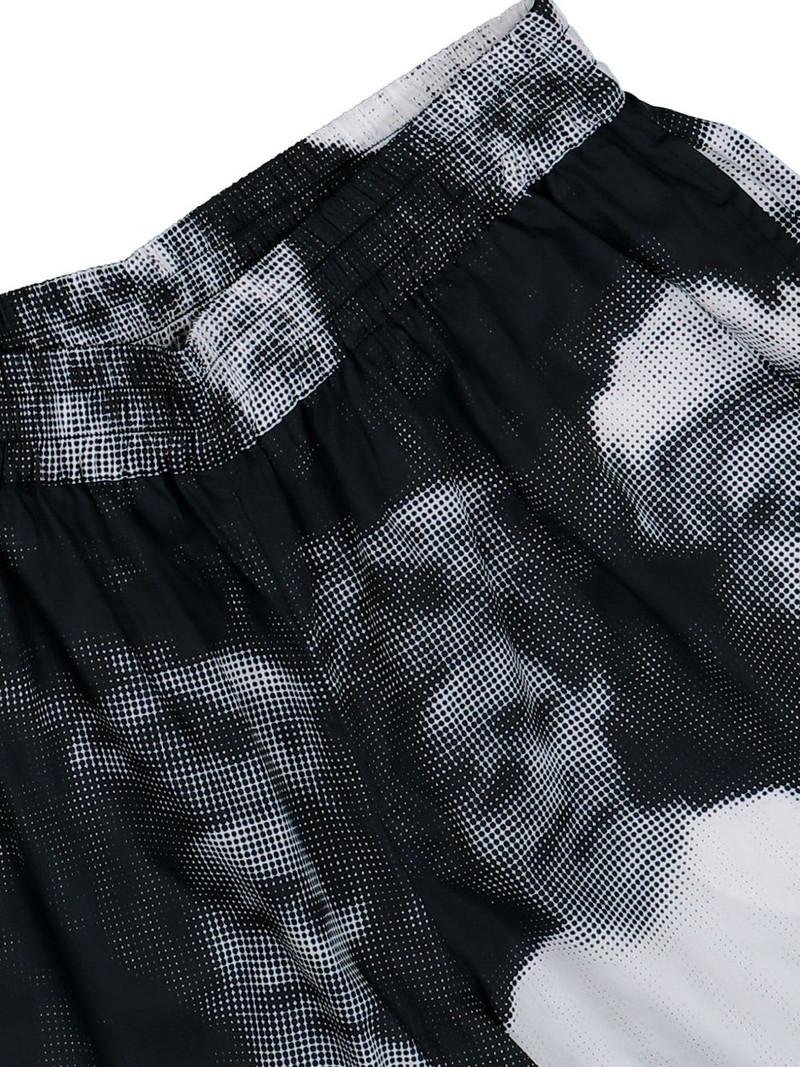 portrait-print embroidered logo shorts 4