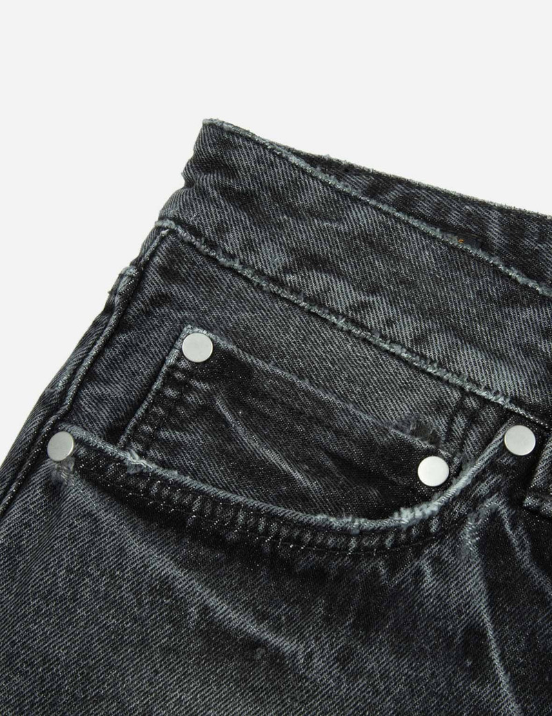LEATHER INLAY AND SEAGULL POCKETS BAGGY FIT JEANS 9