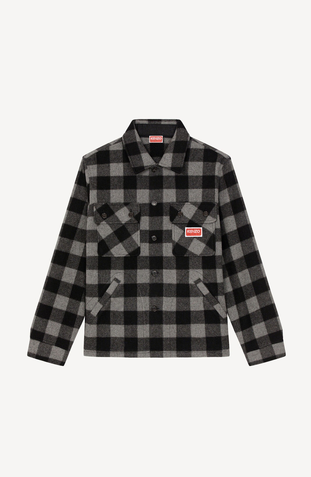 Check woollen overshirt - 1
