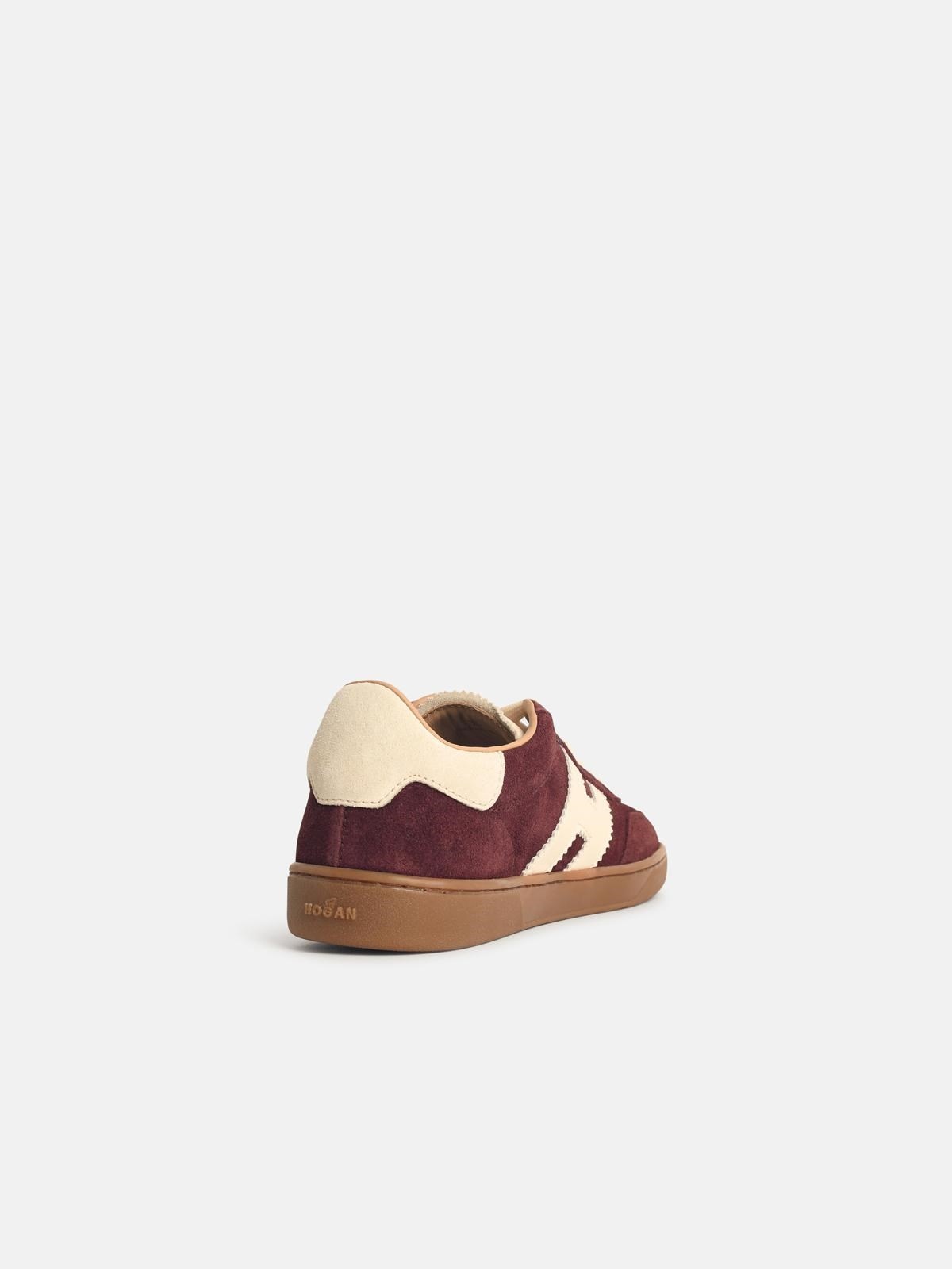 'COOL' BURGUNDY SUEDE SNEAKERS - 3