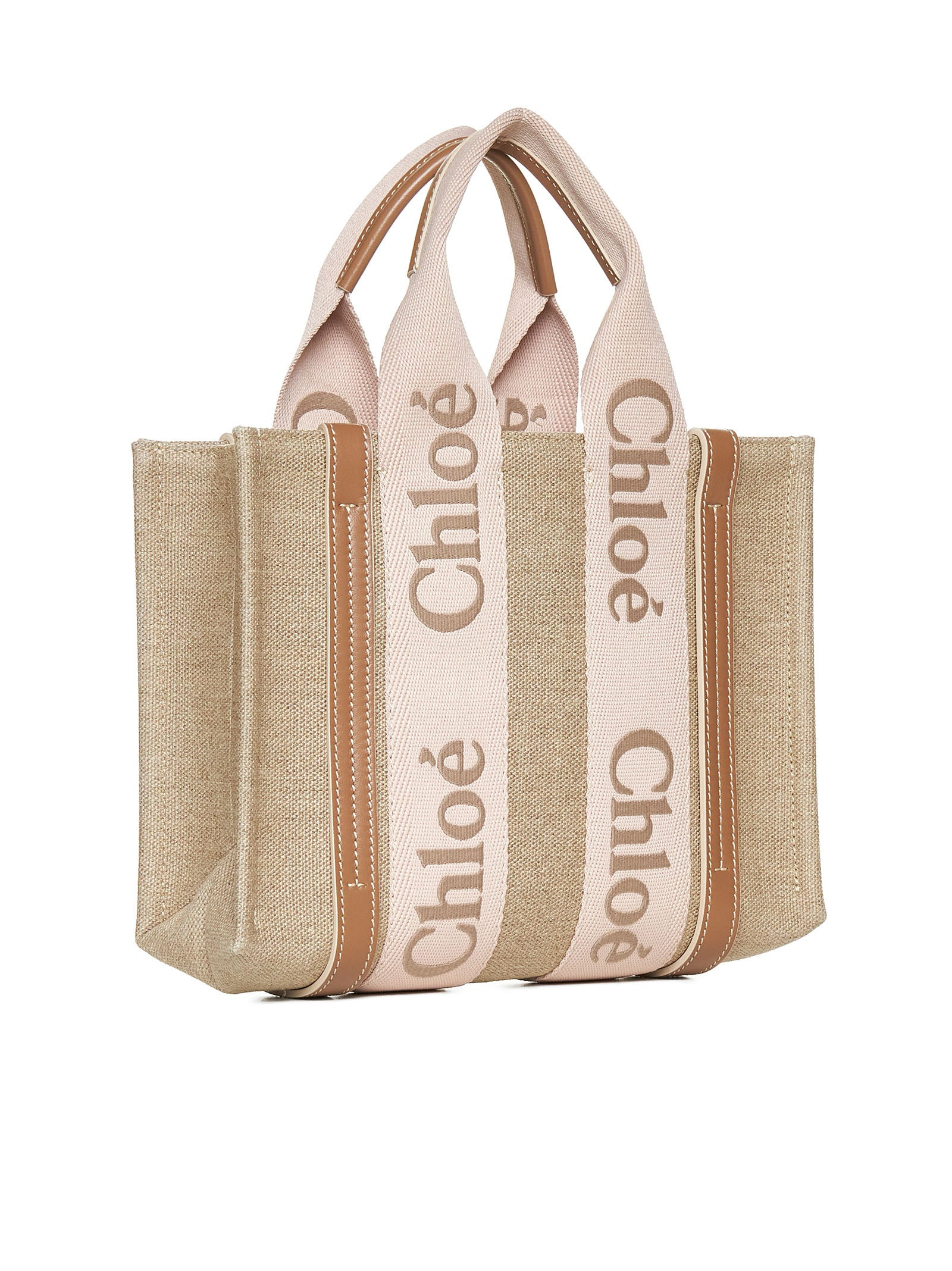 Woody linen small tote bag - 3