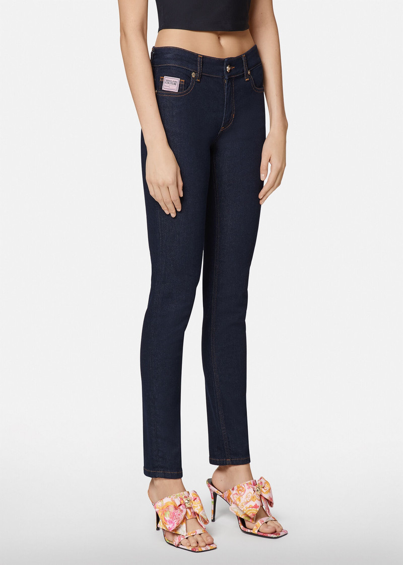 VERSACE JEANS COUTURE Logo Embroidered Skinny Jeans outlook