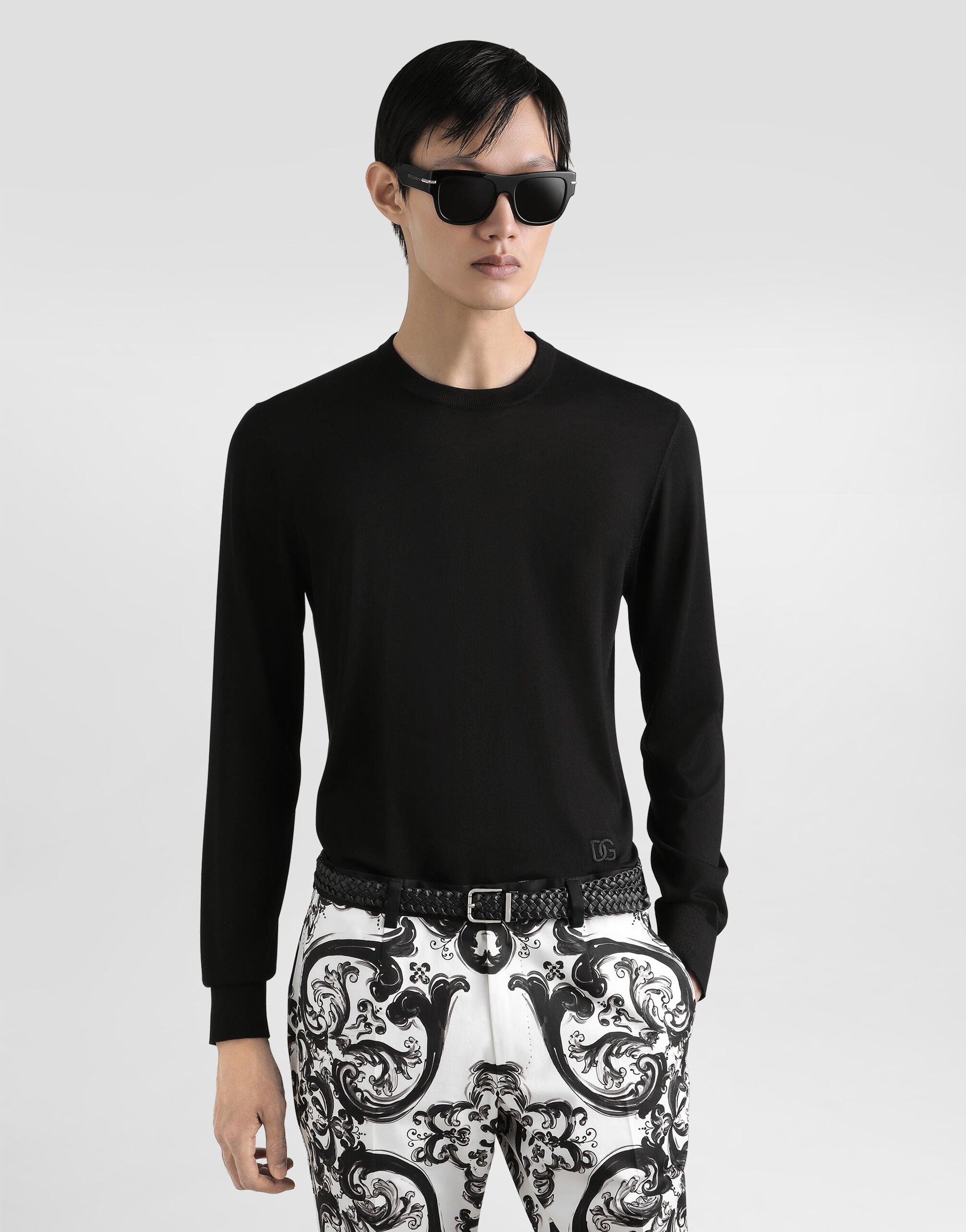 Silk crewneck pullover - 4