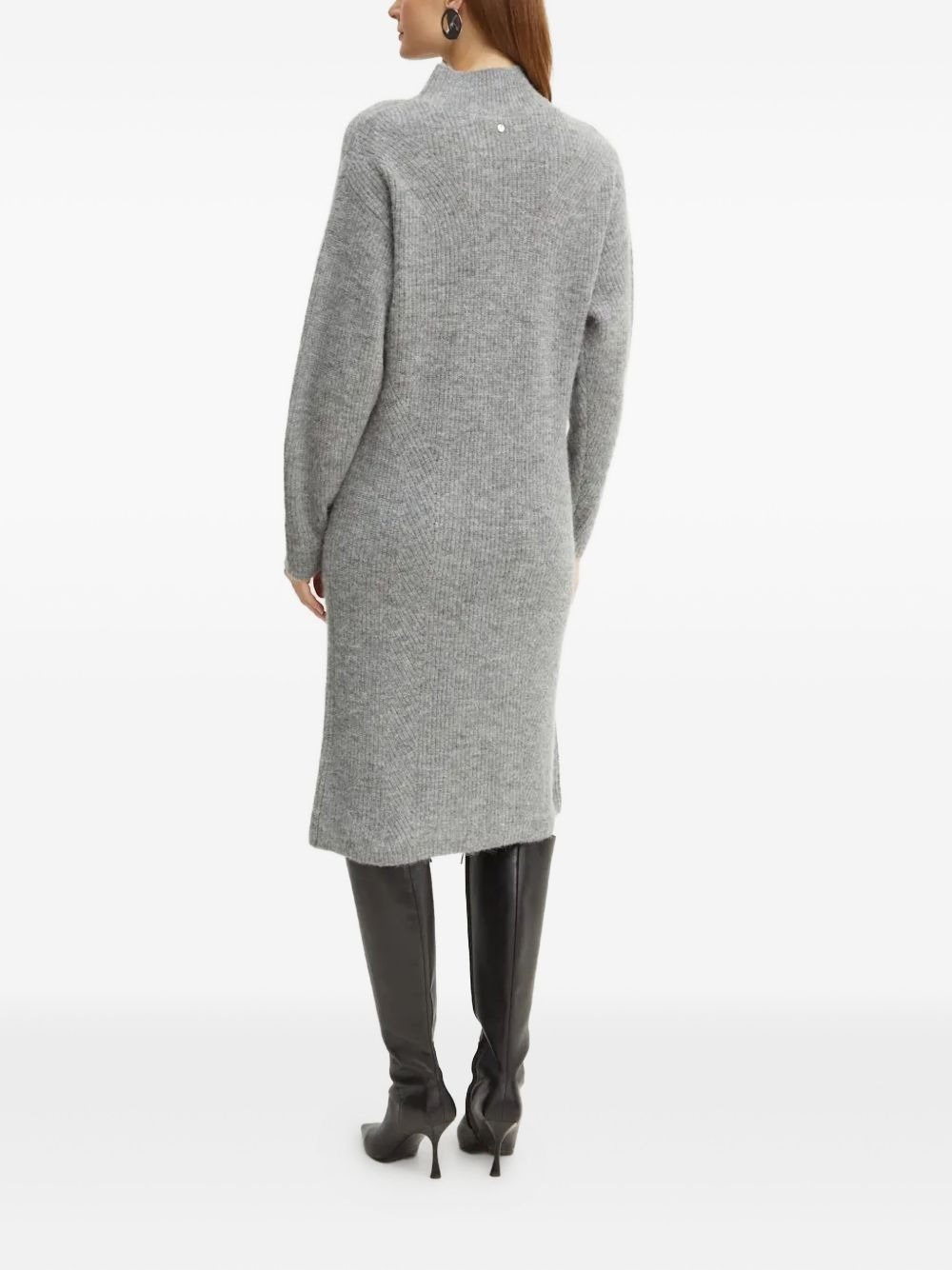 mock-neck knitted midi dress - 3