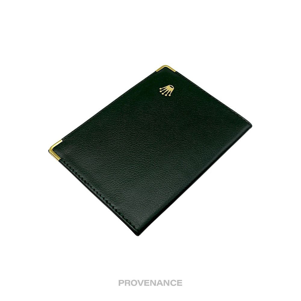 Rolex Crown Passport Wallet - Forest Green Leather R - 4