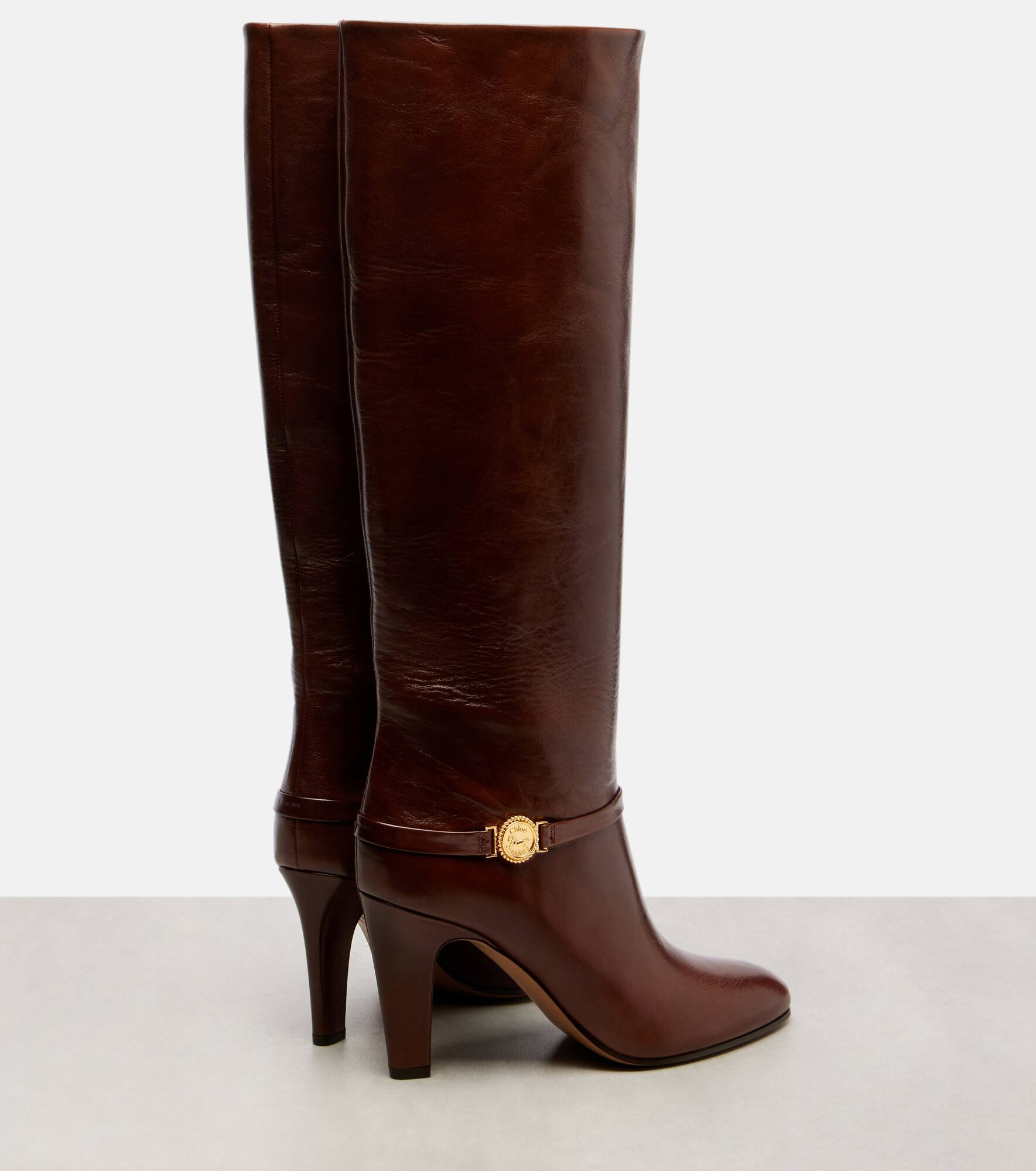 Eve 85 embellished leather knee-high boots - 2
