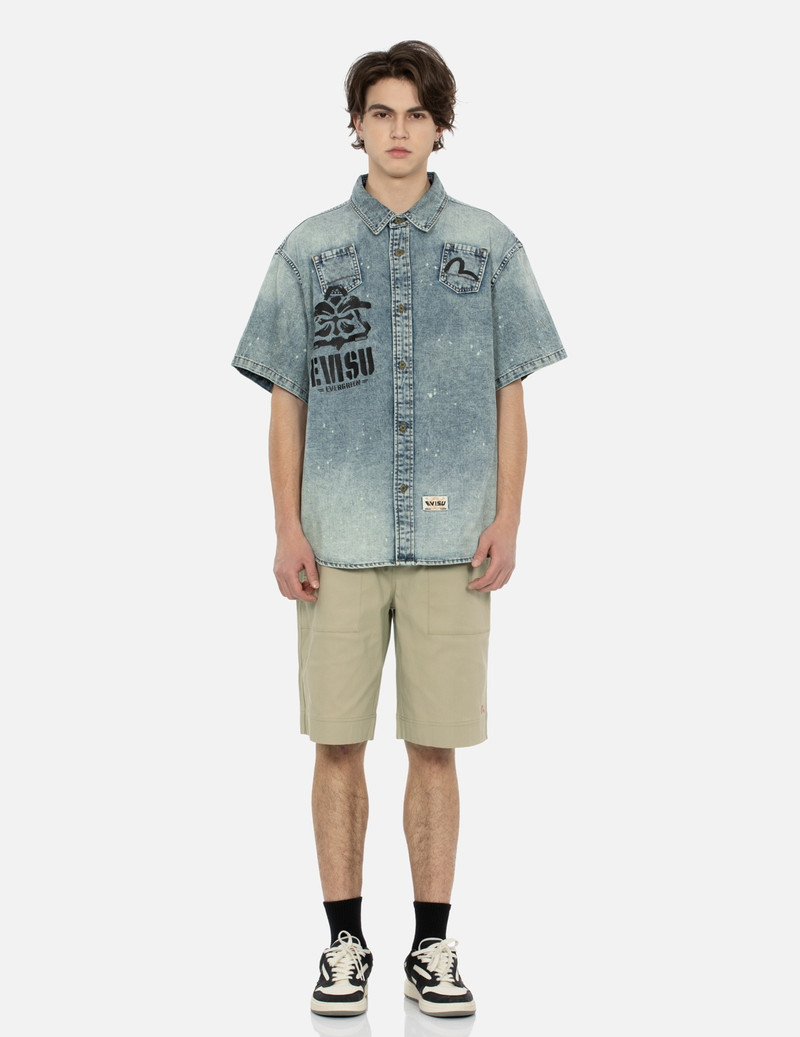 FADED-WASHED MULTI-PRINT LOOSE FIT DENIM SHIRT 5