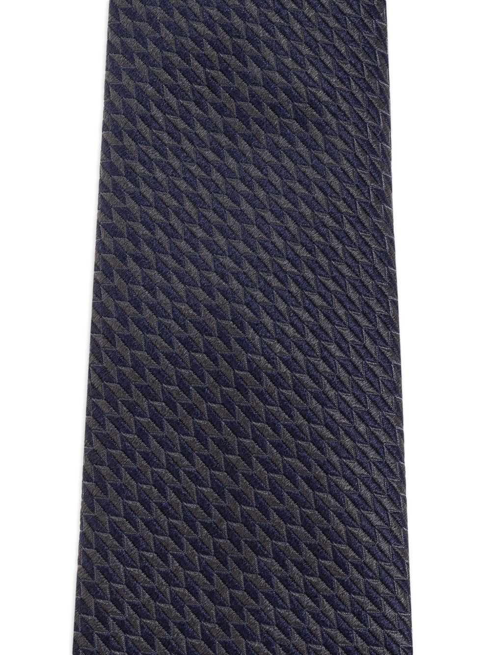 geometric-pattern silk tie - 2