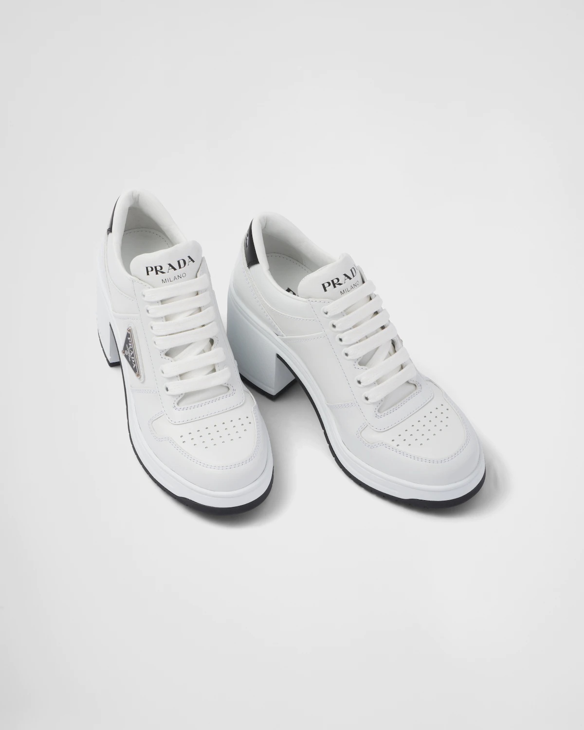 Downtown high-heeled leather sneakers - 4