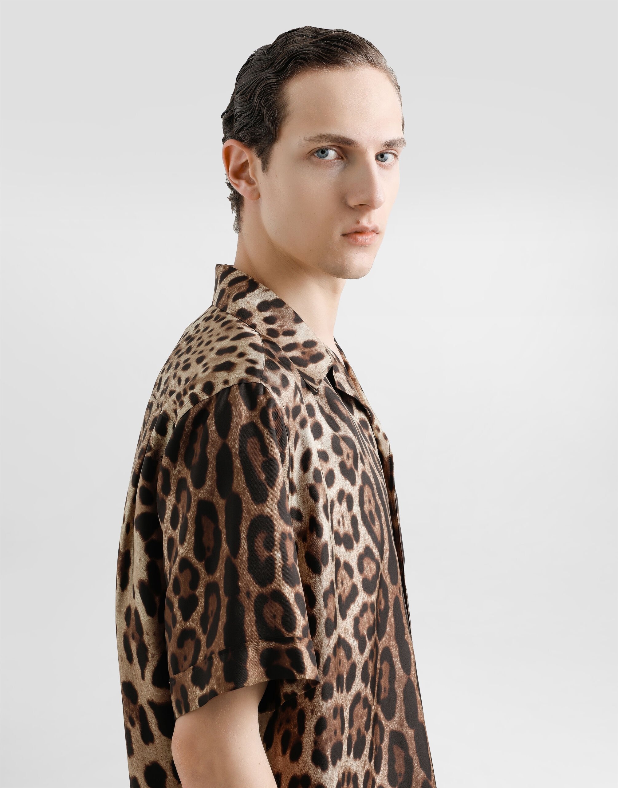 Silk shirt with leopard print - 5