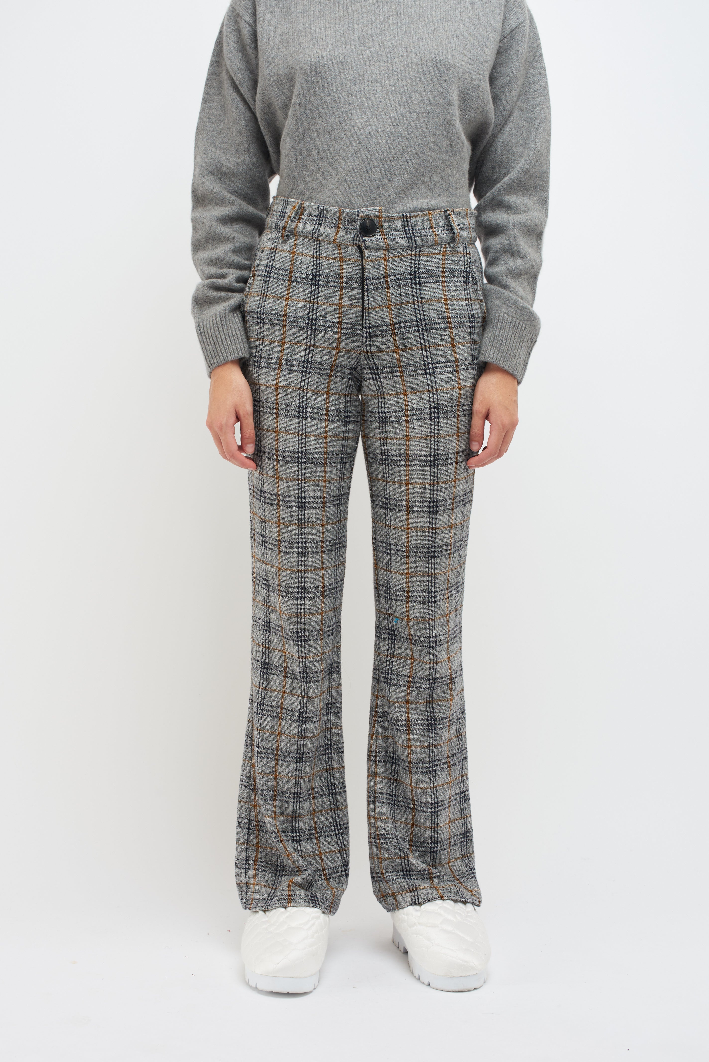 VINTAGE PLAID WOMEN'S FLARE PANT - 2