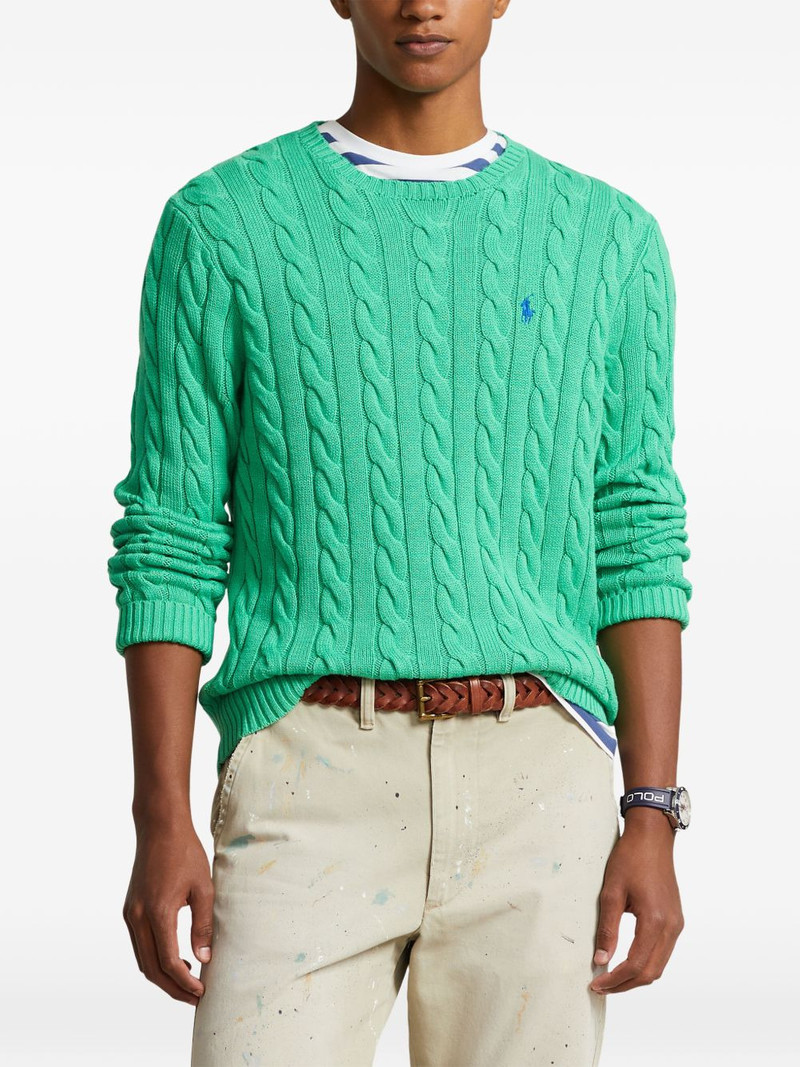 cable-knit embroidered-logo sweater 3