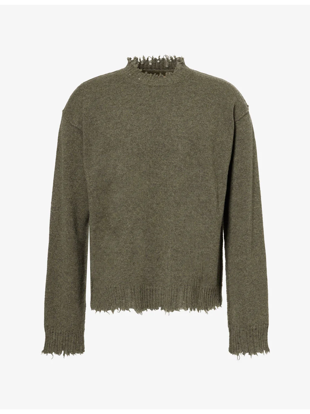 Long-Sleeve Raw-Edge Cashmere Jumper - 1