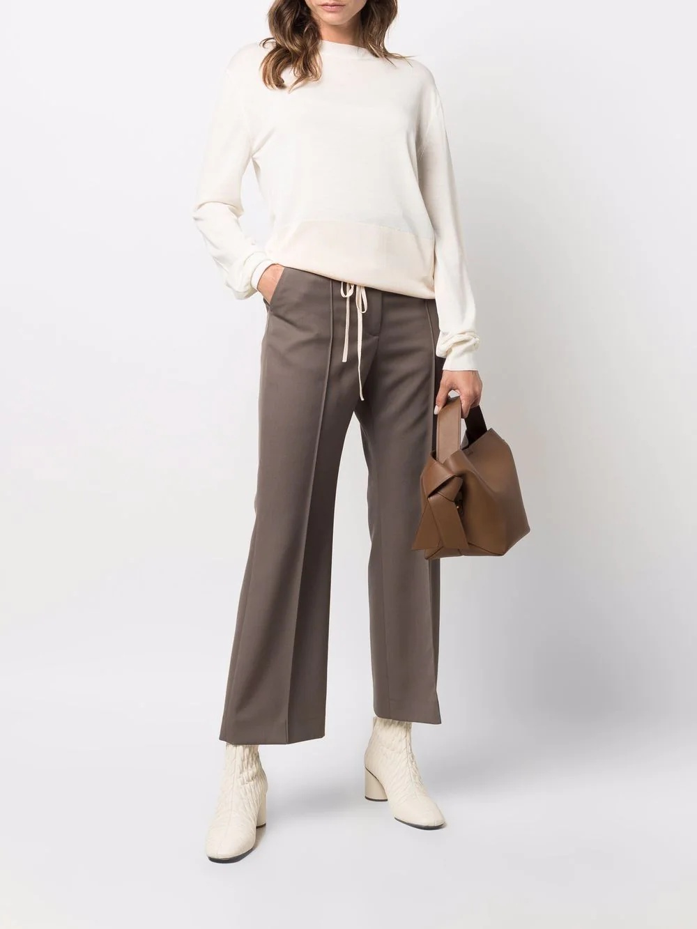 drawstring fine-knit jumper - 2