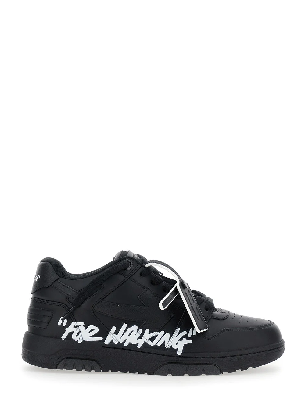 Off-White Men 'Out Of Office' Black Low Top Sneakers With Arrow Patch In Leather Man - 1