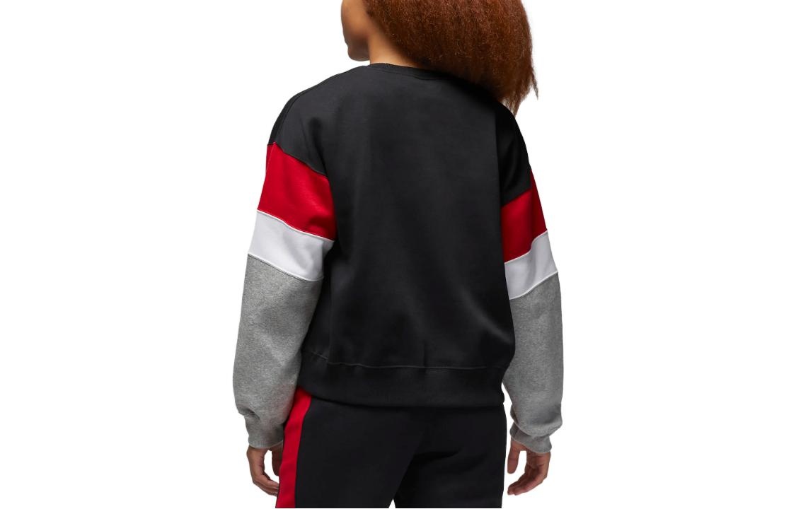 (WMNS) Air Jordan Brooklyn Fleece Crewneck Sweatshirt 'Black Grey' FB5174-010 - 3