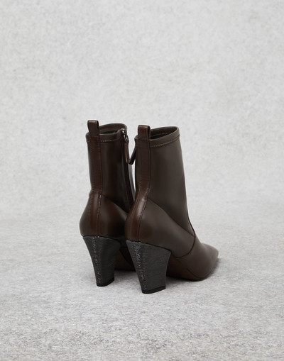 Brunello Cucinelli Soft nappa leather ankle boots with precious heel outlook