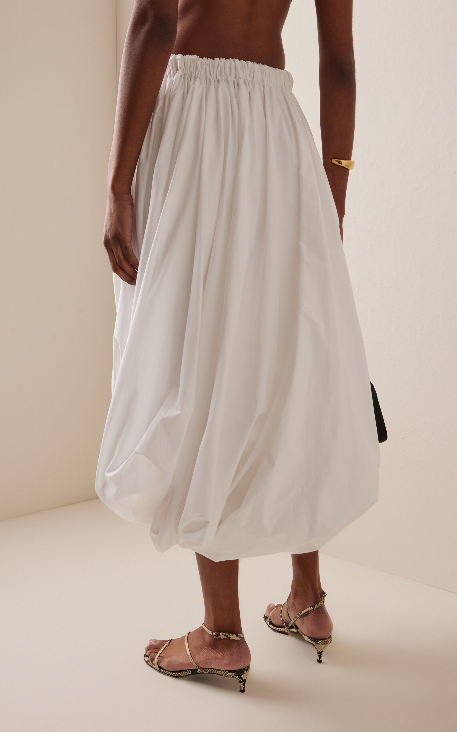 Twist-Hem Cotton Skirt white - 4