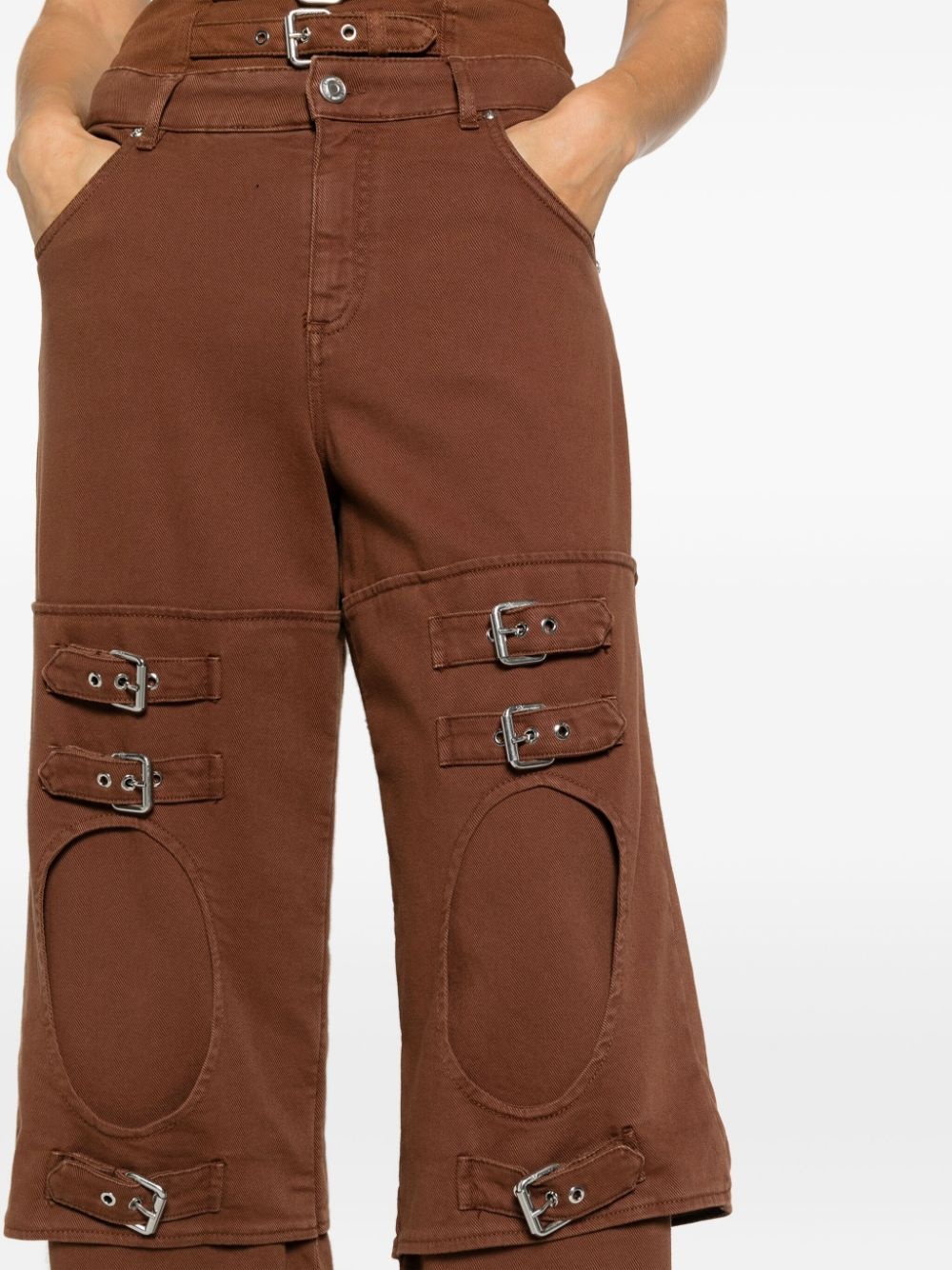 mid-rise buckle-embellished boyfriend jeans - 5
