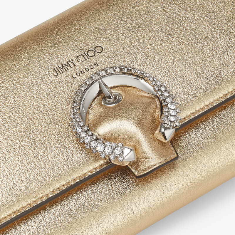 Wallet W/chain
Gold Metallic Nappa Wallet with Crystal Buckle 6