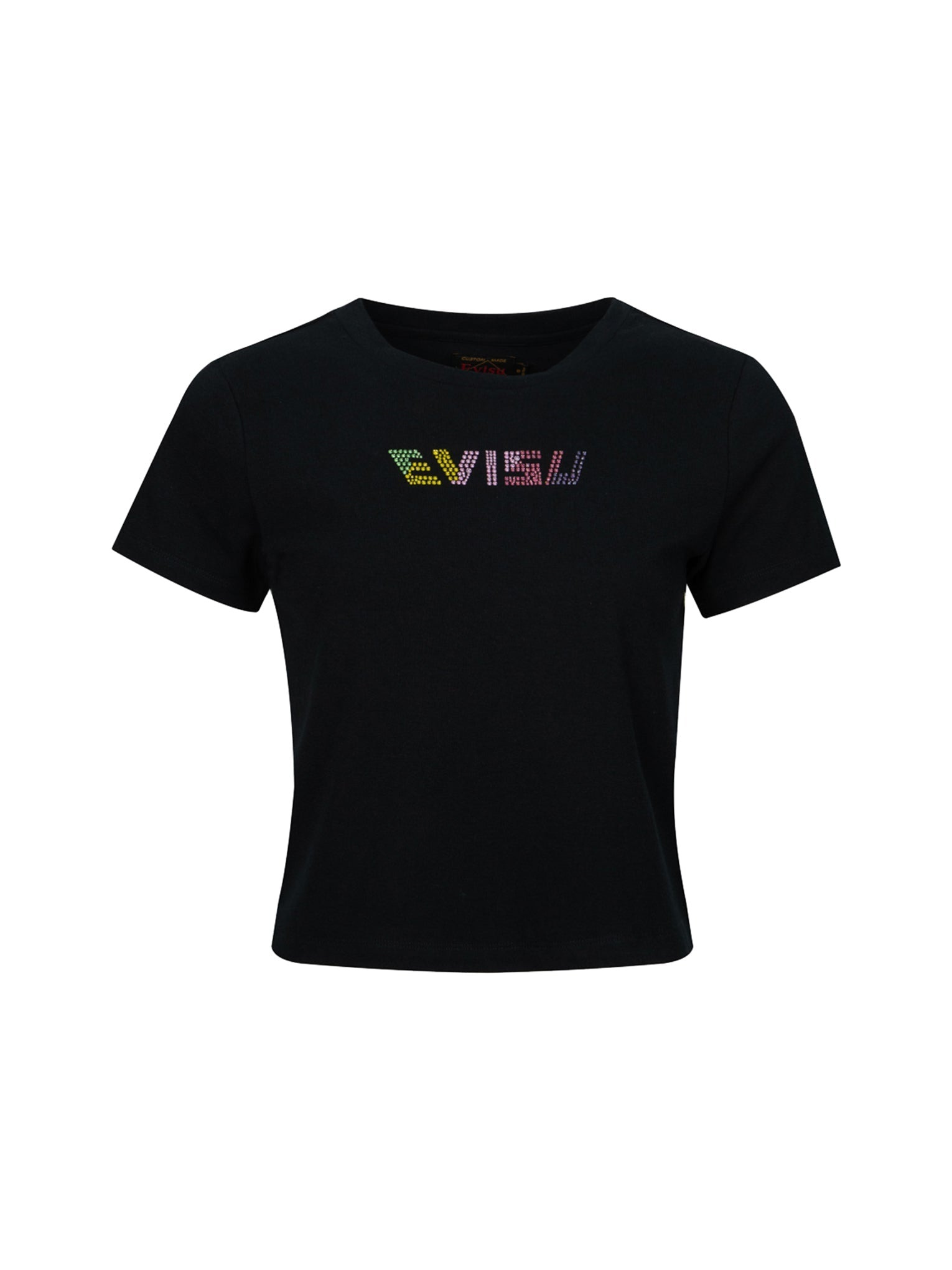 COLORFUL RHINESTONE LOGO SLIM FIT T-SHIRT - 11