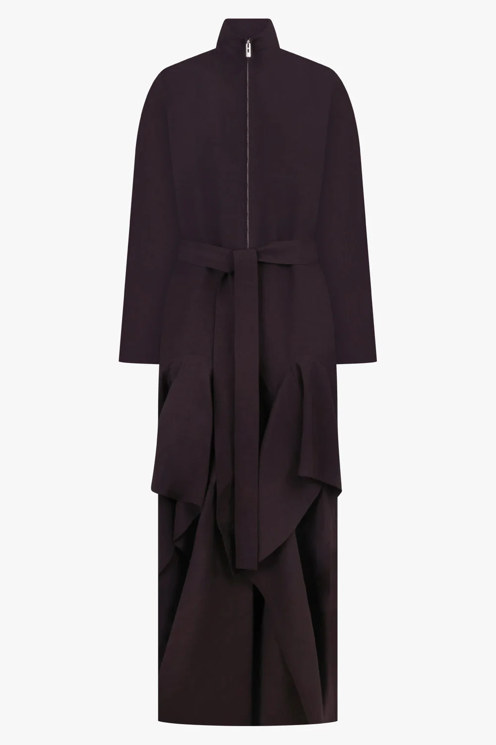 POPLIN RUFFLE JUMPSUIT | AUBERGINE - 1