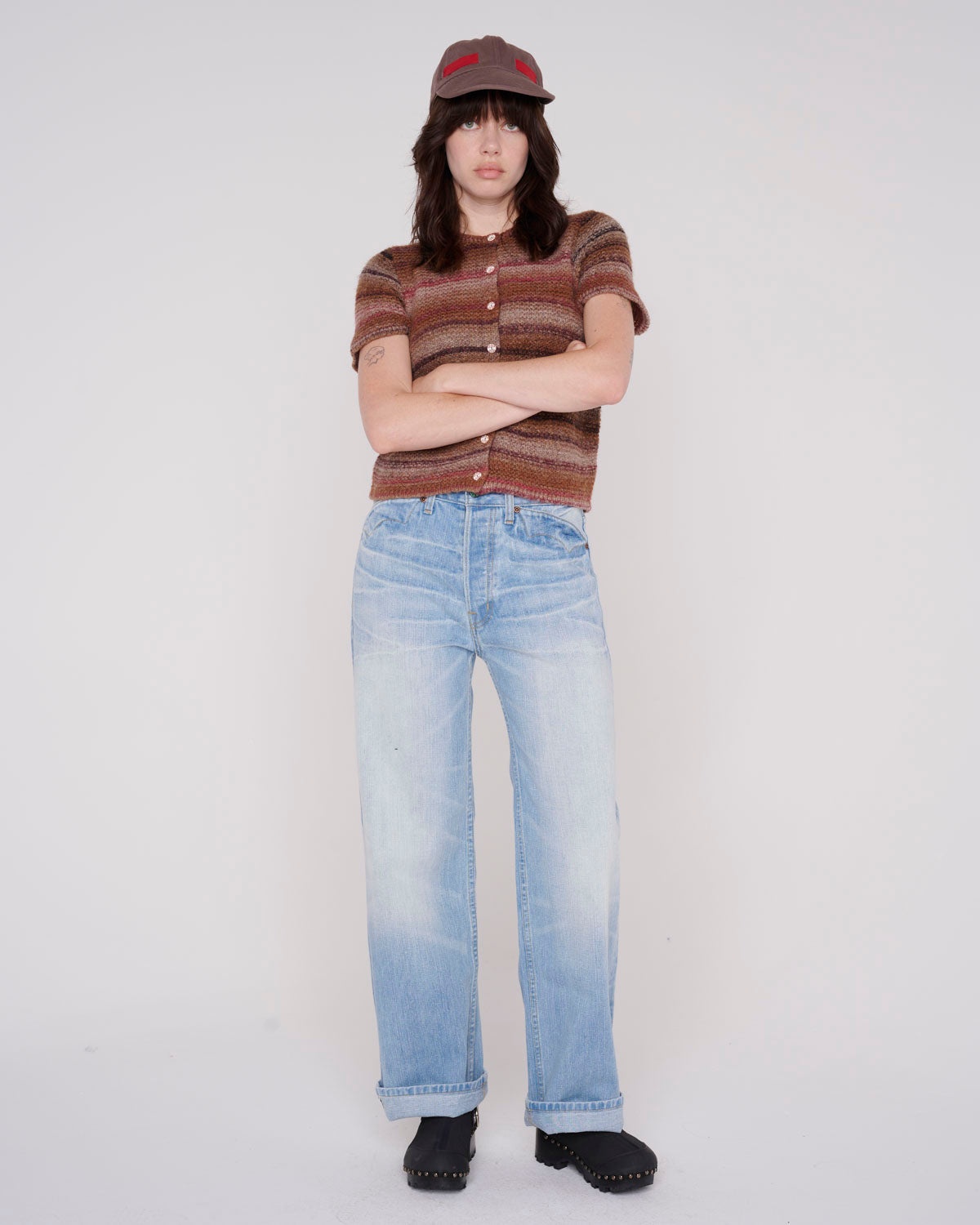 Madera Knit Short Sleeve Sweater - Brown - 7