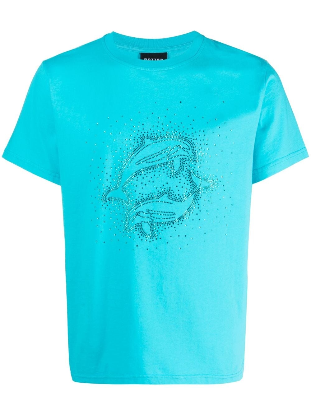 rhinestone-embellished organic cotton T-shirt - 1