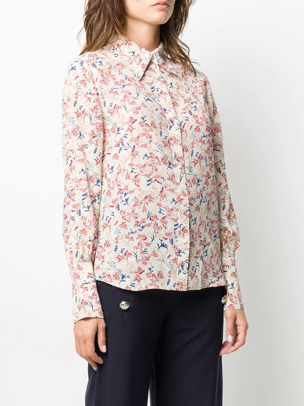 floral-print silk shirt - 3