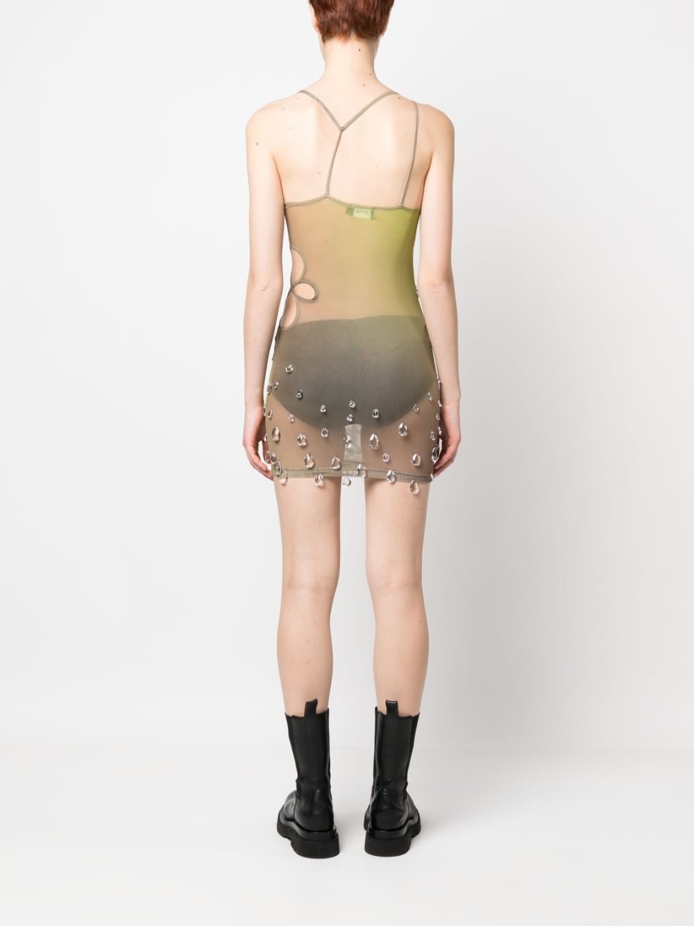 Sita crystal-drop sheer minidress - 4