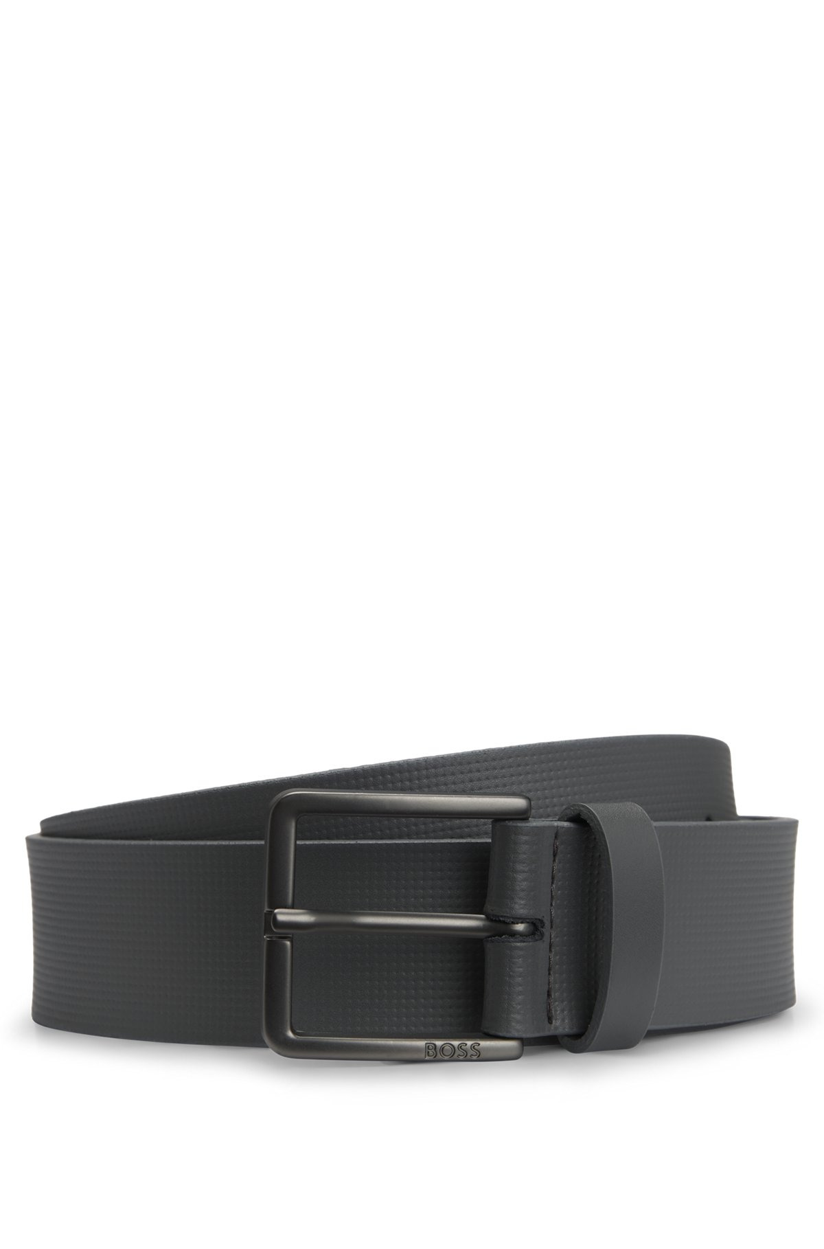 ITALIAN-LEATHER BELT WITH EMBOSSED STRUCTURE - 1