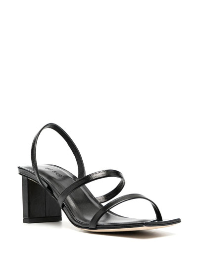 BY FAR square toe crossover strap sandals outlook