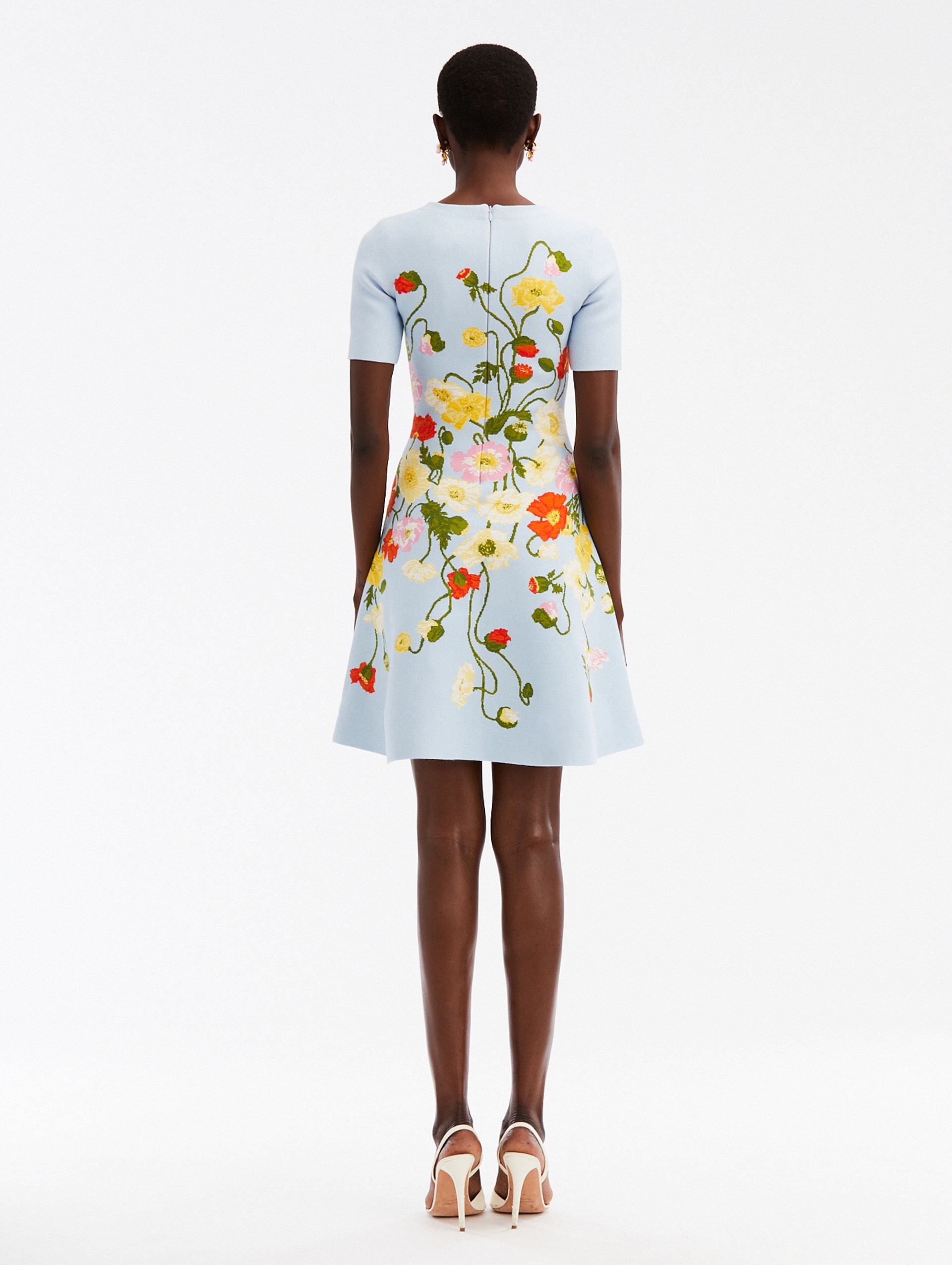PAINTED POPPIES JACQUARD DRESS - 2
