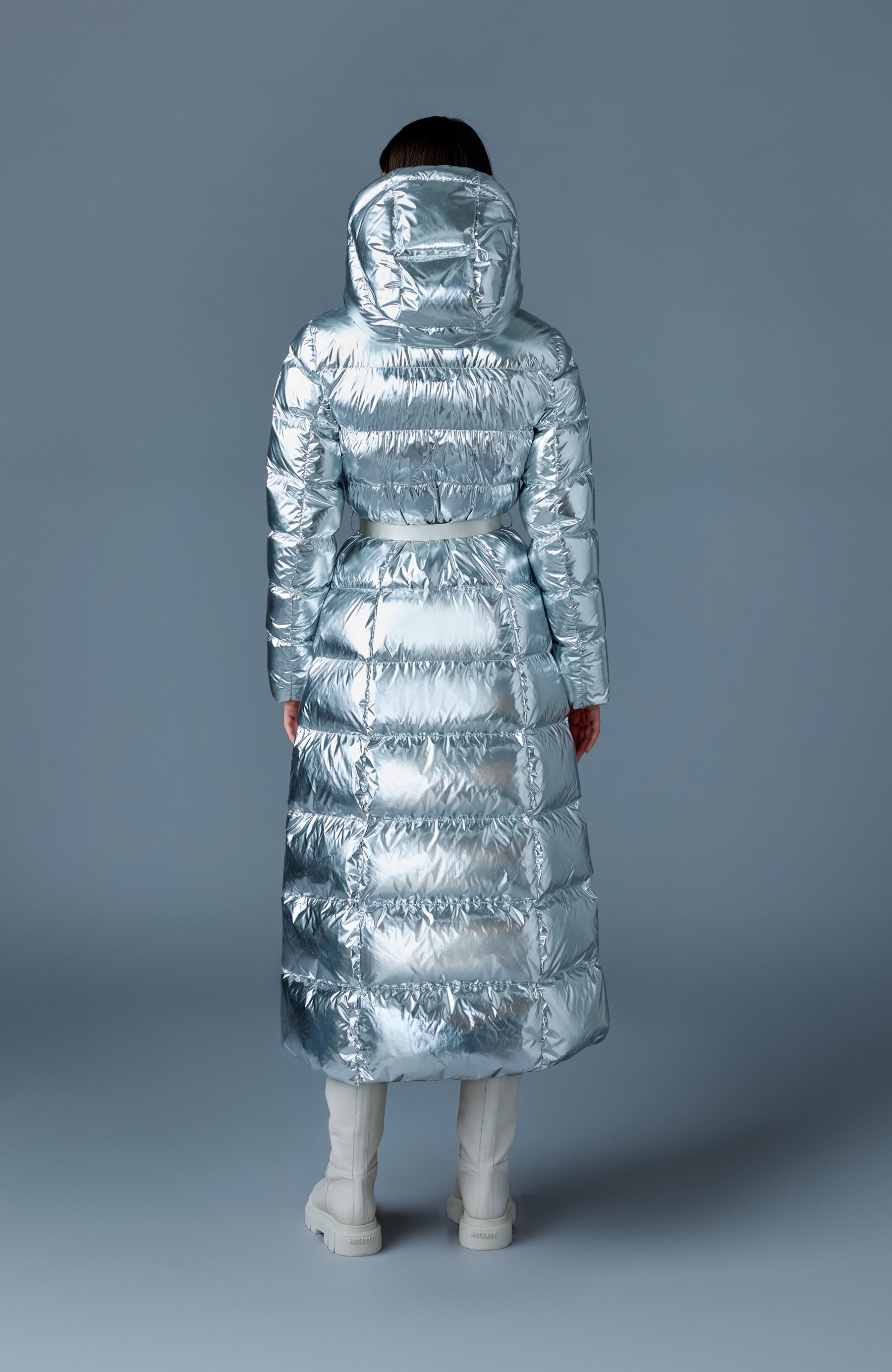 CALINA-M Metallic laminate down maxi coat - 4