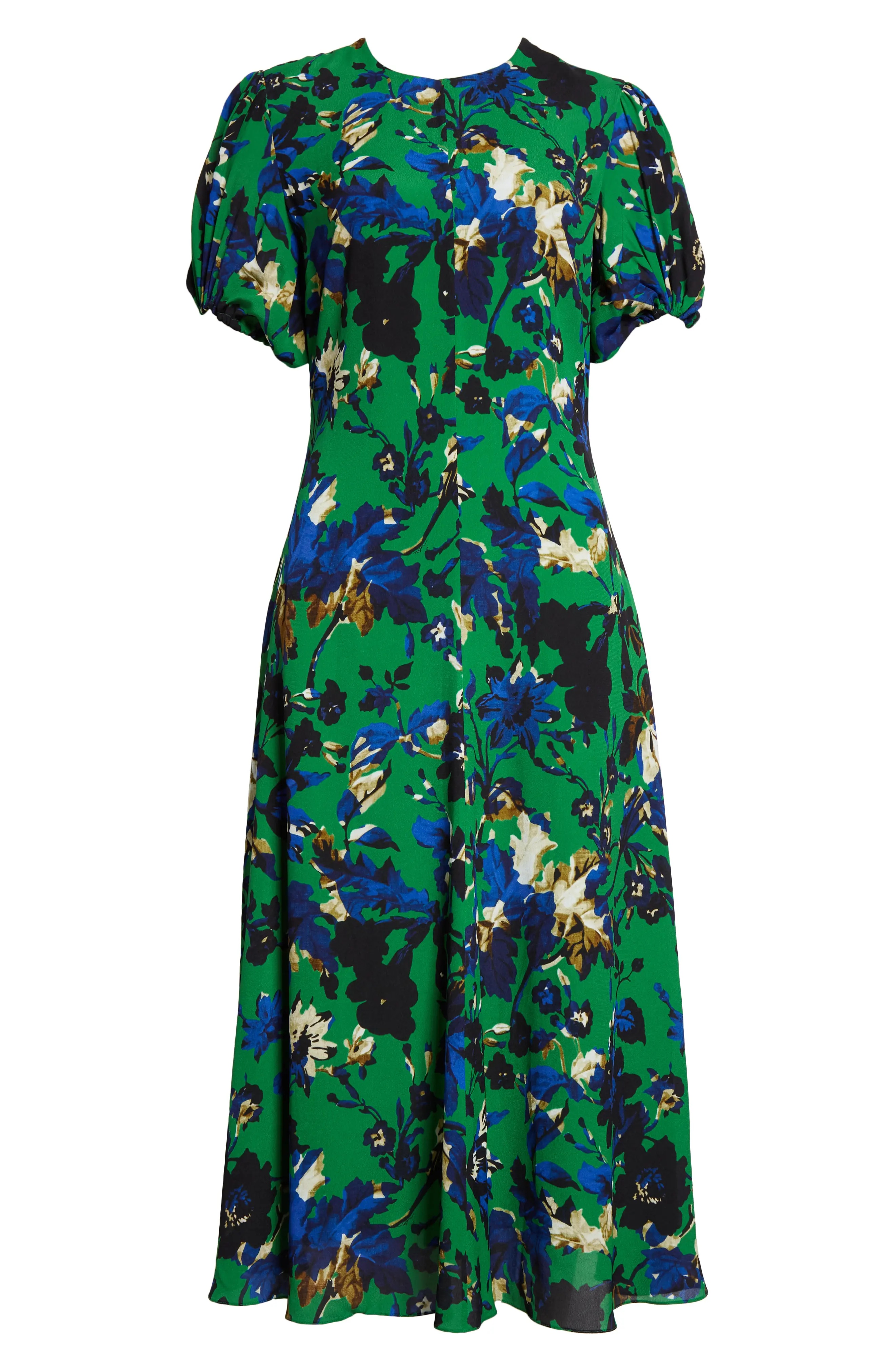 Floral Print A-Line Midi Dress - 5