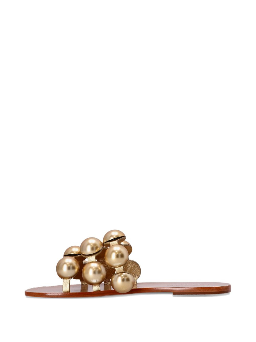 beads-embellished leather sandals - 3