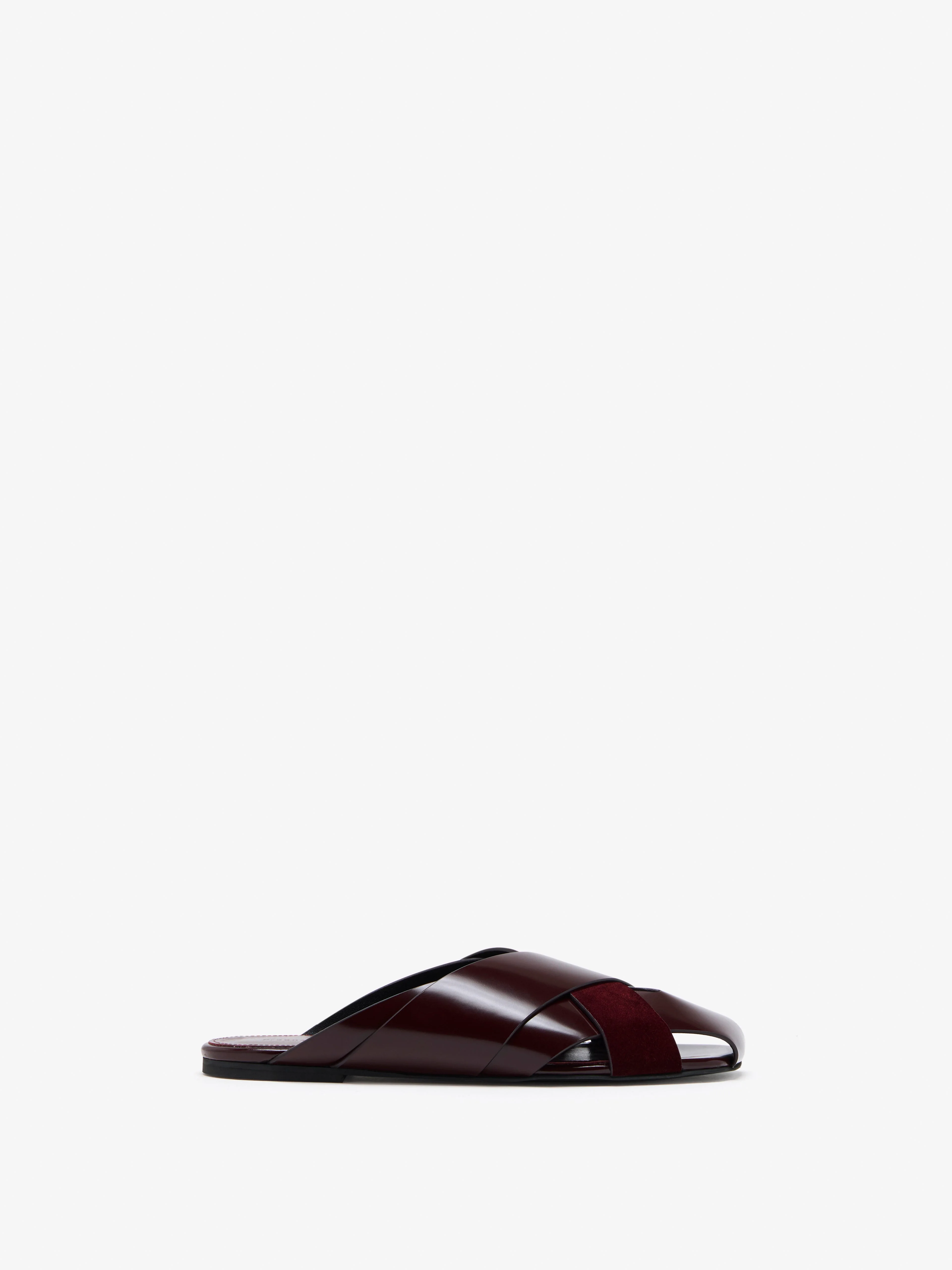 Slant Cross Slides in Brushed Calf and Calfsuede - 1