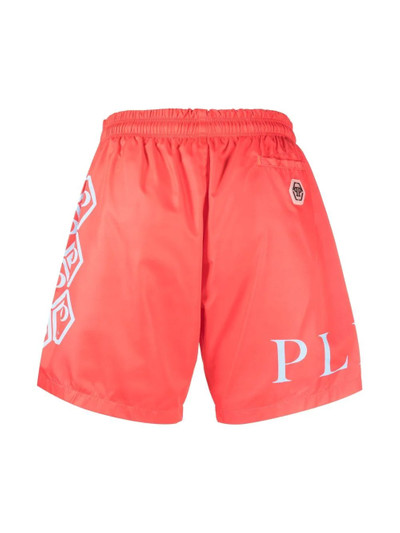 PHILIPP PLEIN skull-print logo swim shorts outlook