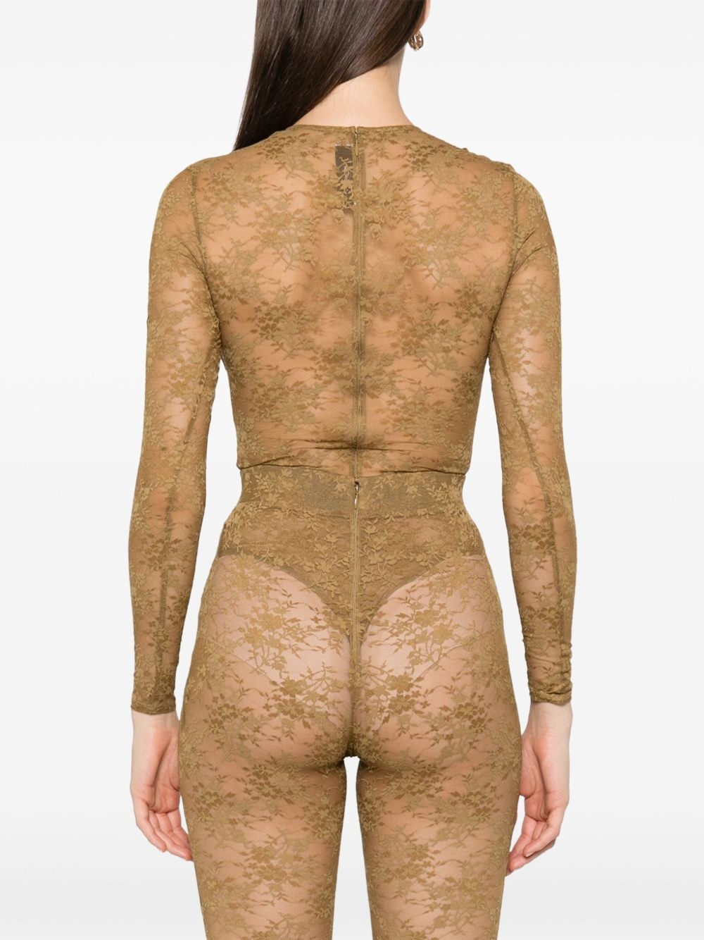 lace long-sleeve bodysuit - 4