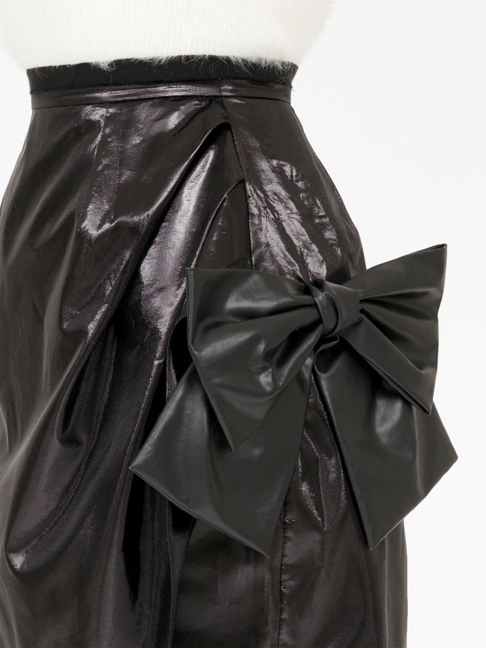 bow-detail asymmetric midi skirt - 6