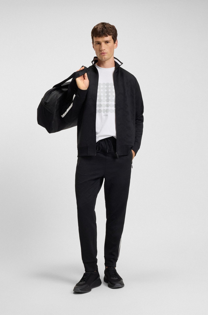 BOSS INTERLOCK-COTTON T-SHIRT WITH CIRCLE ARTWORK outlook