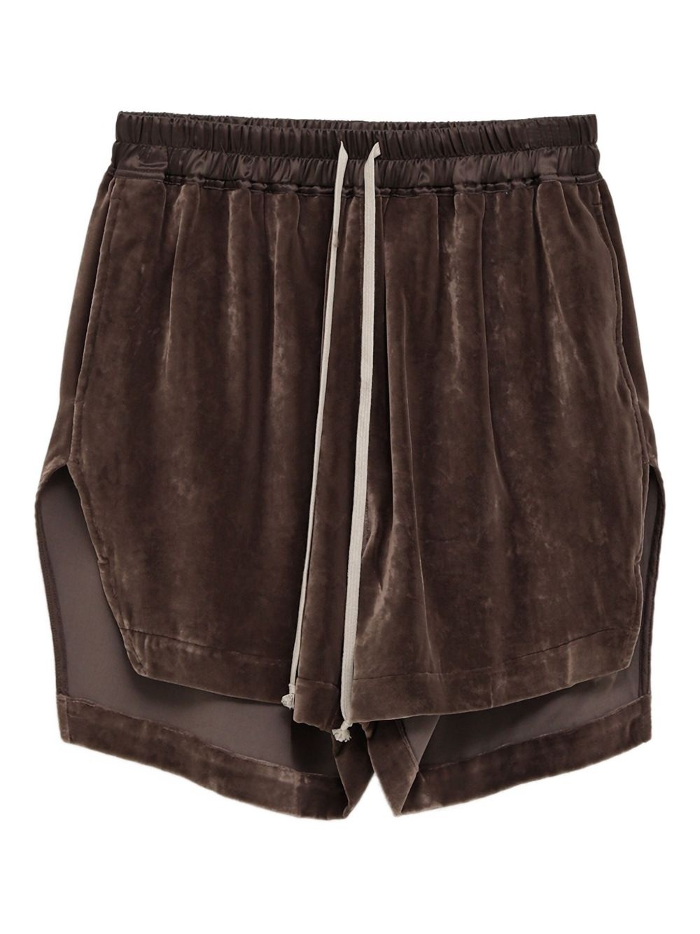 velvet side-split shorts - 1