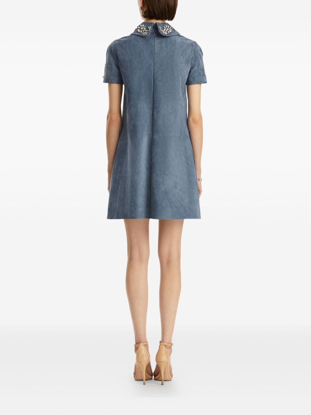 embroidered-collar dress - 4