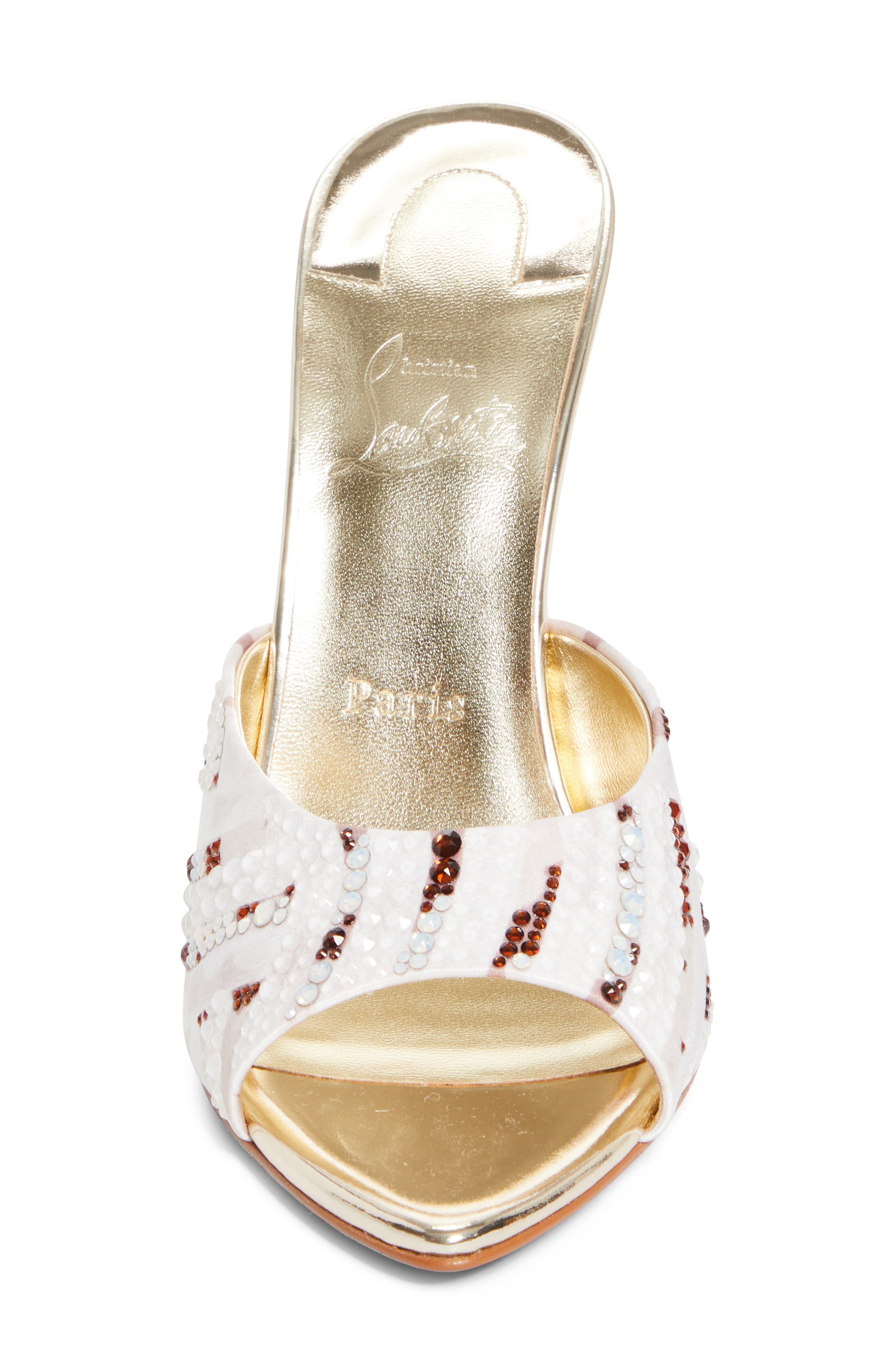 Christian Louboutin Miss Z Gaagal Strass Sandal in Multi Leche/Platine at Nordstrom - 4